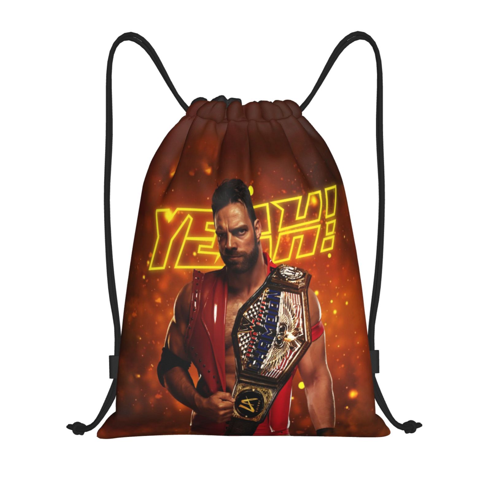 Wwe Drawstring Bag Sports Fitness Bag Waterproof Rope Bag For Training Traveling Hiking Gym Sackpack String Bag For Women Men Small
